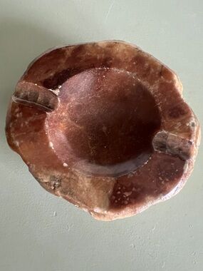 Genuine Alabaster Ashtray or Decorative Stone Dish – Handcrafted in Italy